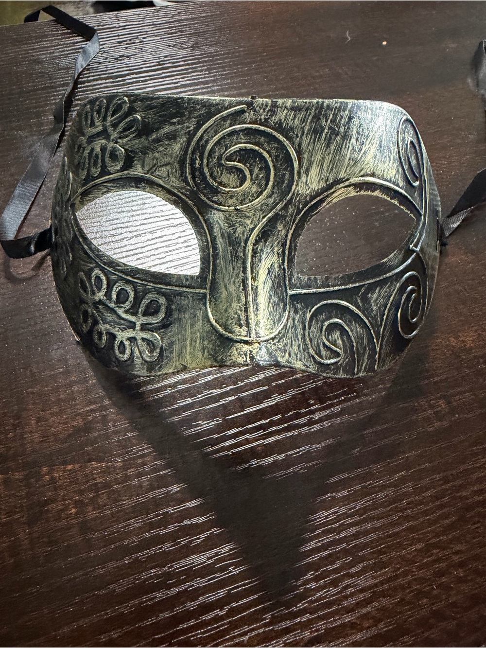 Black and Gold Venetian-Style Masquerade Mask